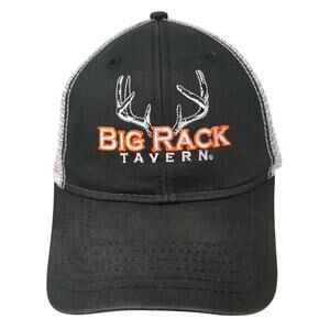 Big Rack Tavern Strapback Trucker Hat Black One Size Authentic Headwear ML Caps